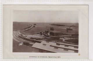 Vintage Postcard Entrance To The Harbour Fremantle Western Australia 1900s