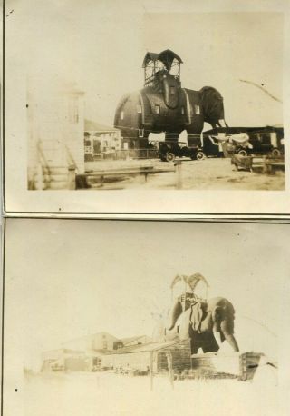 C1915 Two Photos Lucy The Elephant Margate Nj 2 - 1/2 " X 3 - 1/2 "