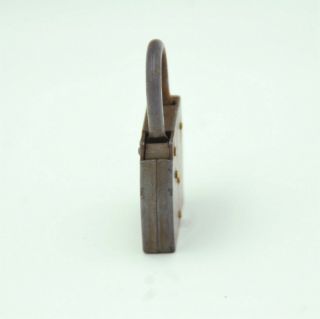 Vintage French Metal Lock with Orignal Key Rare Old Padlock VGT 5