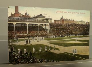 1911 Chicago Cubs West Side Ball Park Post Card Pre Wrigley Field