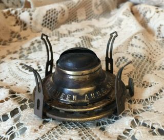 Vintage Antique 1 Queen Anne Oil Kerosene Lamp Brass Burner No.  1