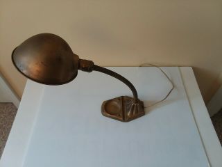 Vintage Industrial Cast Iron Base Goose Neck Desk Table Lamp