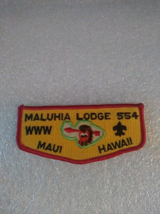 Oa 554 Maluhia Lodge Flap S - 3a Maui Hawaii Red Border