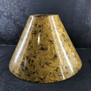 Vintage 1970’s - 17 " High Gloss Yellow Art Paper Tapered Lamp Shade Mid - Century