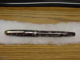 Vintage Parker Duofold Red Silver Black Stripe Fountain Pen 5 1/8 "