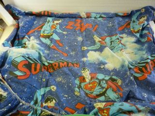 Vintage 1978 Dc Comics Superman Bed Sheets Pillowcase Fitted Twin Usa