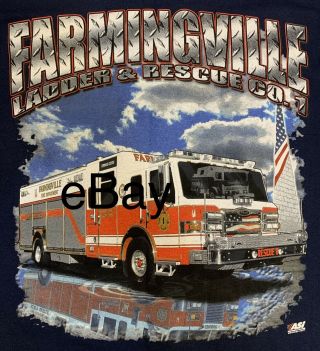 Farmingville Fire Department Suffolk County Long Island Ny T - Shirt Sz L Fdny