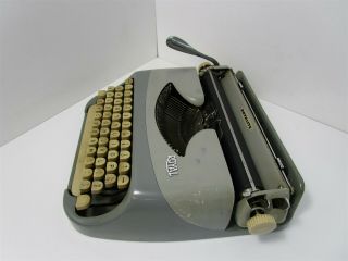 Vintage Royal Royalite Typewriter With Tan Leather Satchel Case Holland 7