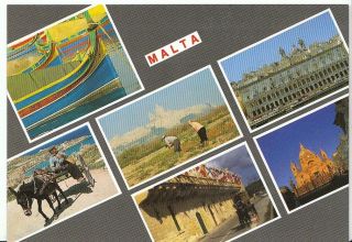 Malta Postcard - Luzzus - Marsalforn - Mdina - Senglea Ab1133