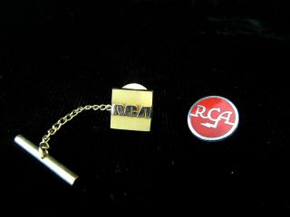 Vintage Rca Employee Nasa Ksc Tie Pins 10k