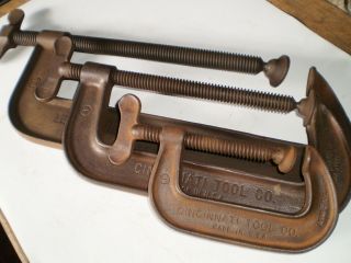 12 ",  8 ",  4 " C Clamps Cincinnati Tool Co.  Vintage (3)