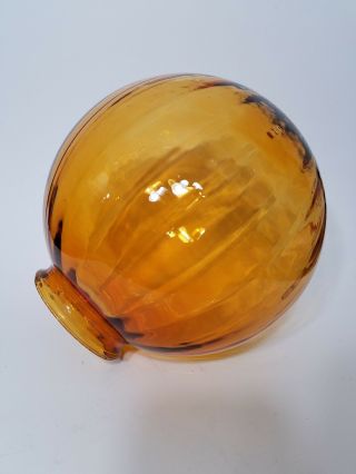 Vintage Amber Glass Globe Ball Shade For Table Or Hanging Swag Lamp Fixture 9 "