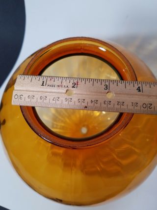 Vintage Amber Glass Globe Ball Shade For Table or Hanging Swag Lamp Fixture 9 