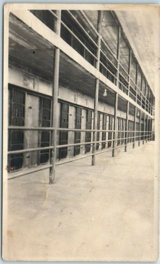 Vintage Real Photo Rppc Postcard Prison Block Interior / Marked " San Francisco "