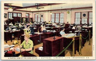 Chicago Linen Postcard Supreme Life Insurance Co " Partial View Of Home Office "