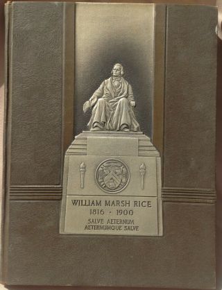 Vintage Antique 1937 Rice University Yearbook College William Marsh Rice Houston