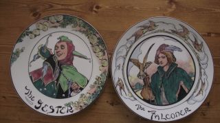 Royal Doulton Set Of Two Collectors Plates The Falconer And The Jester