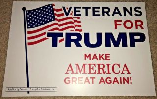 President Donald Trump Official Campaign Poster Maga America Veterans For 2020