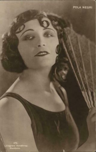 Actress Pola Negri Postcard Lundggrens Vintage Post Card