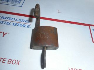 Vintage AMERICAN LOCK CO - U.  S.  Solid Brass Padlock With Key 5