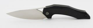 Civivi Plethiros Liner Lock Knife Black G10 Cf Handle Plain D2 Edge C904c