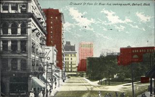 Griswold Street From Grand River Ave Looking South Detroit Michigan Mi 1914