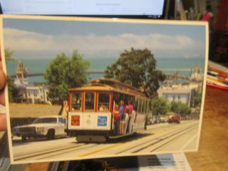 Vintage Old Postcard California San Francisco Cable Car Powell & Market Street