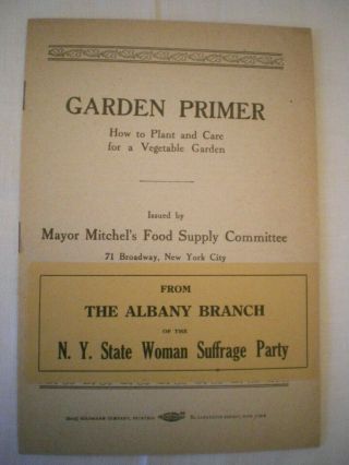 Woman Suffrage Votes For Women Albany York Party Garden Primer