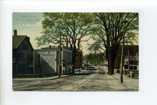 Spencer Ma Mass Antique Postcard,  Main Street View,  Trolley Tracks,  Store,  Signs