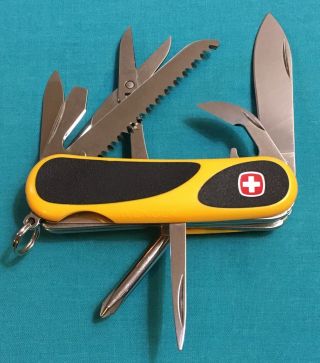 Wenger Delemont Swiss Army Knife - Yellow & Black Evogrip S18 Retired Multi Tool