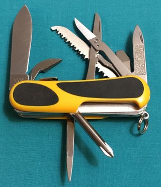 Wenger Delemont Swiss Army Knife - Yellow & Black EvoGrip S18 Retired Multi Tool 2