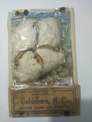 Real Cotton Postcard Rare Goldsboro Nc Souvenir Novelty Patent Pending Vintage