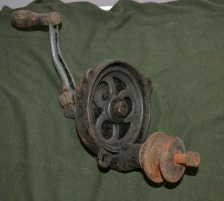 Antique Vintage Hand Crank Bench Mount Grinder Parts