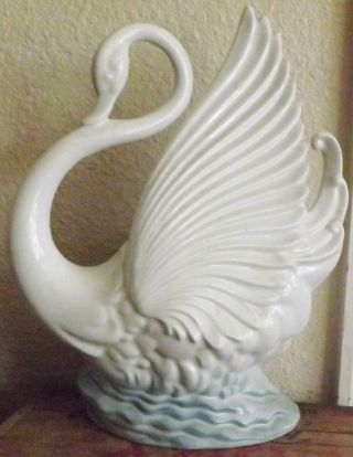California Pottery Maddux Swan Tv Lamp Planter