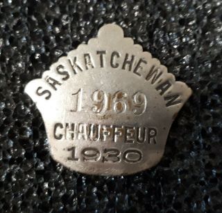 1930 Saskatchewan Chauffeur Badge/license - Very Rare