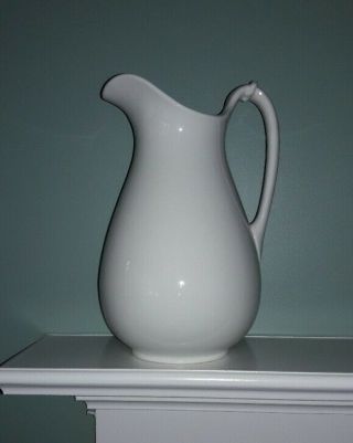 Antique Homer Laughlin White Ironstone 13 " Pitcher - Early 1900s