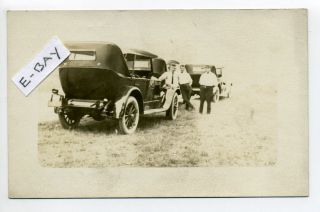 Nisbet Pa (lycoming County) Rppc Real Photo Men Standing By Cars 1918 To 1930