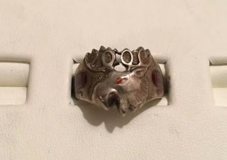 Vintage Sterling Silver Moose Lodge Pap Ring