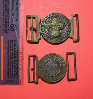 Boy Scout Belt Buckles Vintage - Greece And Canada