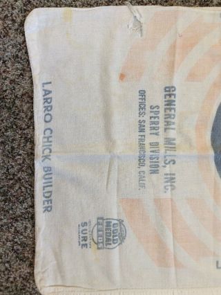 Vintage Feed Sack Bag Larro Chick Builder General Mills Feed For Chicks 100 Lbs 4