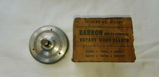 Vintage Barron Tool Co Rotary Wood Planer 3 Tungsten Cutting Blades Drill Press