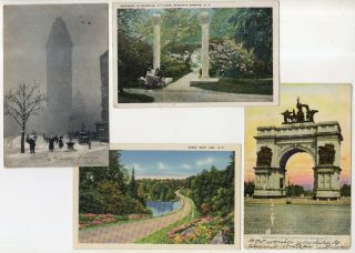 8 Vintage York Post Cards,  Lima,  Brooklyn,  Saratoga Springs,  & York City