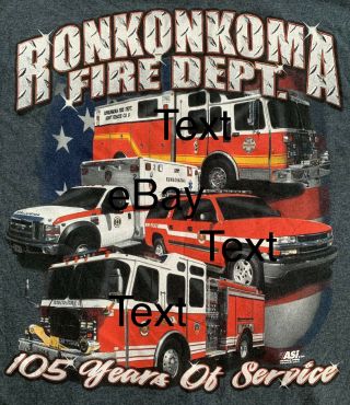 Ronkonkoma Fire Department Suffolk County Long Island Ny T - Shirt L Fdny