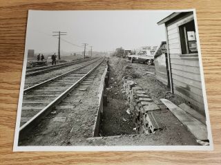 Nypd Crime Scene Photo Dead Man Dumped Railroad Morbid Graphic 10 " X8 "