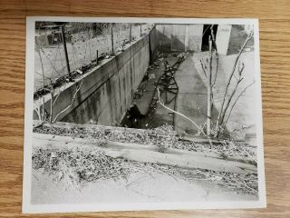 Crime Scene Photo Graphic Nyc 1950s Morbid Nypd Double Sided Dead Man