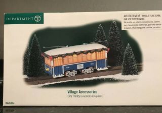 Dept 56 Christmas City Trolley W/ Box Animated Village Set Accessory Rare