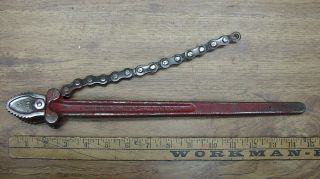 Antique Trimont Mfg Co.  Trimo 10 Chain Pipe Wrench,  14 - 1/2 ",  W/9 " Chain,  Good Cond.