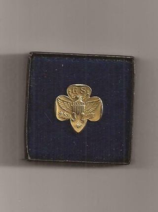 Rare 10k Gold Traditional Girl Scout Membership Pin Eagle Lower Hallmark