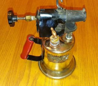 Antique Clayton Lambert Plumbers Gasoline Torch Vintage Tool Copper & Brass