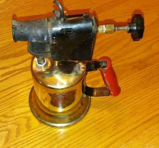 Antique Clayton Lambert Plumbers Gasoline Torch Vintage Tool Copper & Brass 3